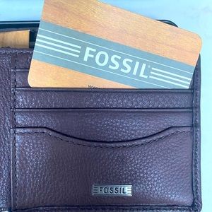 Fossil bifold leather wallet.